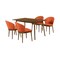 Armen Living Westmont and Juno Orange and Walnut 5 Piece Dining Set SETWEDI5JNWAOR - alternate 1
